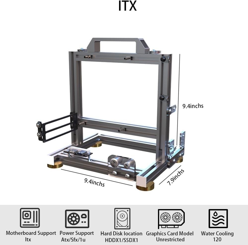 DIY Open Frame PC Chassis Aluminum Computer Case Motherboard