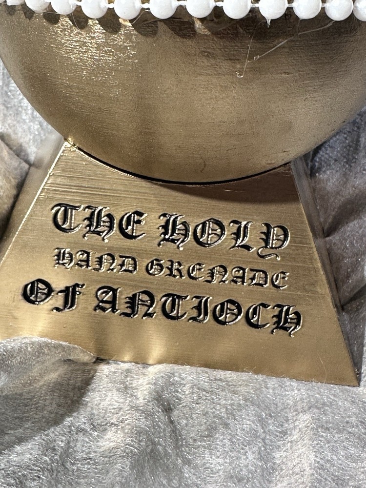 Holy Hand Grenade Of Antioch - Monty Python Replica Prop - 3D Printed Gold Kit