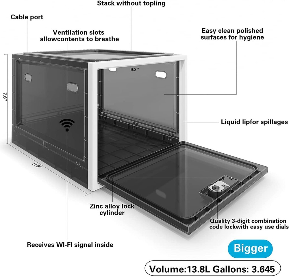 Medicine Lock with Combination Lock, Large Lock with , Locked Refrigerator fo...