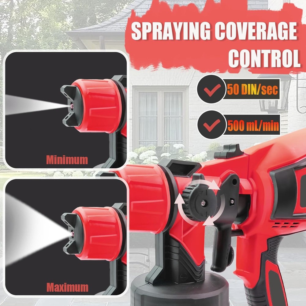 Battery Paint Spray System,with Removable 1000 ml Paint Bucket