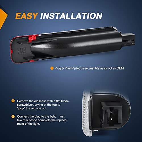 2PCS LED Interior Door Panel Light Courtesy for Chevy GMC 1995-2007 Red/White