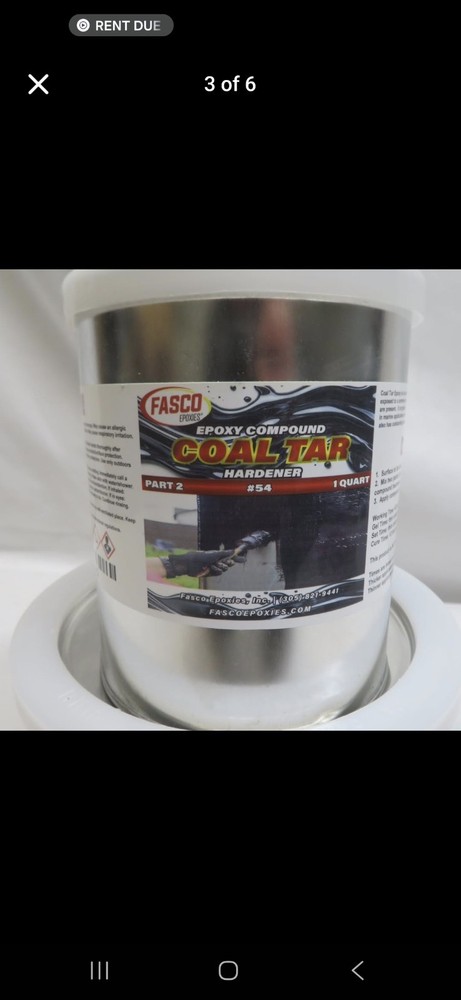 Fasco #54, Coal Tar Epoxy Kit, 3 Quart Size