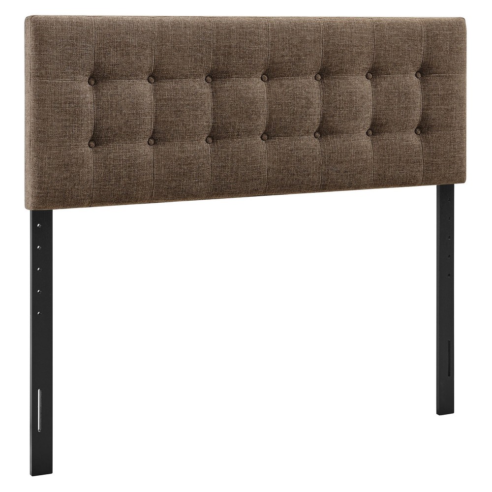 Emily Fabric Upholstered Queen Size Headboard in Mocha
