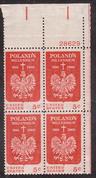 Scott #1313...5 Cent....Poland...2 Plate Blocks