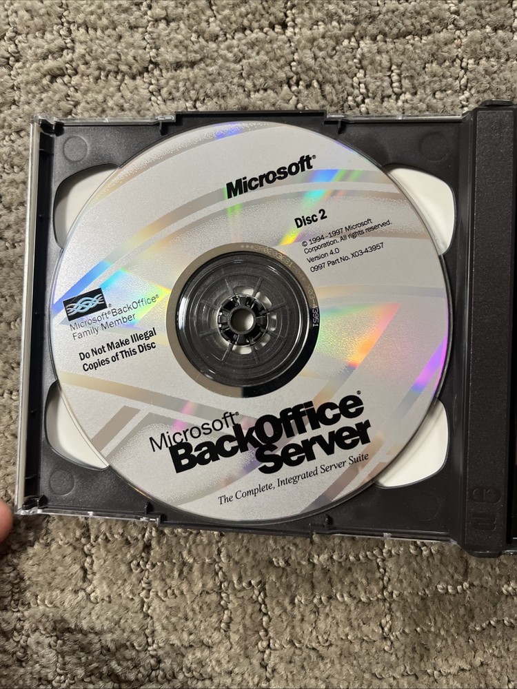 Microsoft BackOffice Server Complete 5 Disc 10 Client With Key