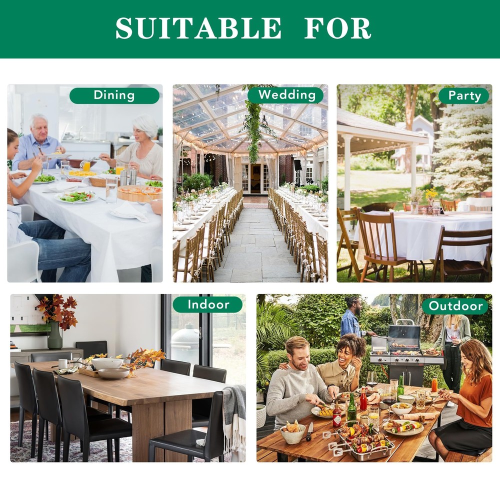 Textured Fabric Tablecloths 52x70" Dark Grey Water Resistant Rectangular