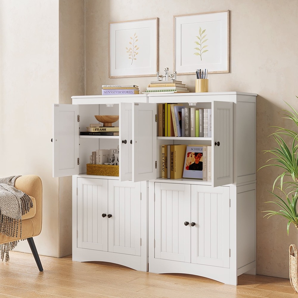 43" H Kitchen Pantry Storage Cabinet with Adjustable Shelves for Kitchen