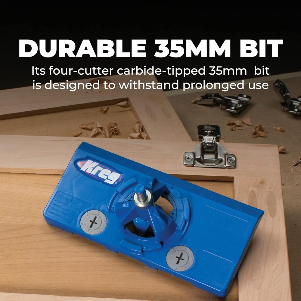 KHI-HINGE Concealed Hinge Jig – Precision Cabinet Door Hinge Tool – Drill Gui...