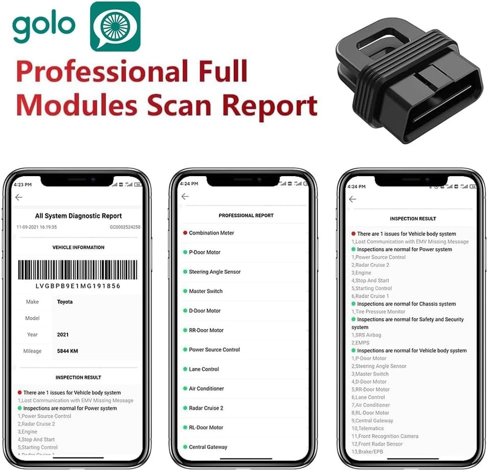 OBD2 II Scanner Bluetooth 5.0 Diagnostic Tool Full Scan SRS ABS foriOS & Android