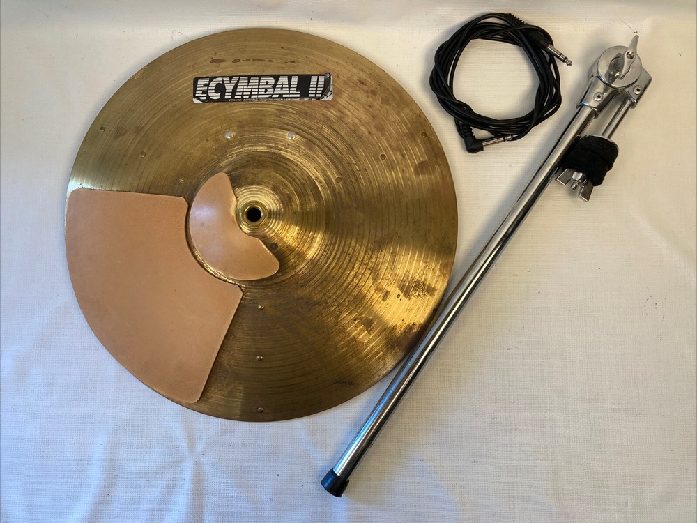 Hart Dynamics 16” Brass ECymbal II + Rack Arm Mount + Cable Tested Works EUC