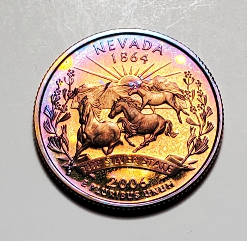 TONED 2006 S NEVADA STATE QUARTER CLAD PROOF UNC #C7701