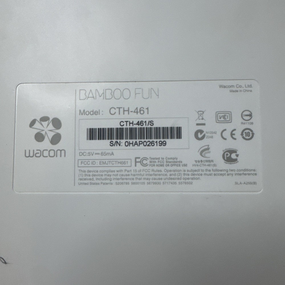 Wacom, Bamboo Craft, Touch Tablet (Model CTH-461) Tablet Only