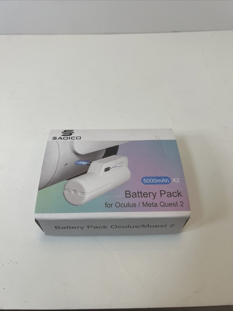Saqico Battery Pack for Oculus Quest 2, 5000mAh Head Strap Battery Pack