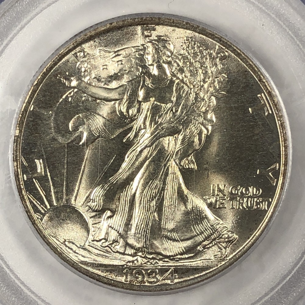 1934 Walking Liberty Half .50. PCGS MS 65. Sharpe Strike.