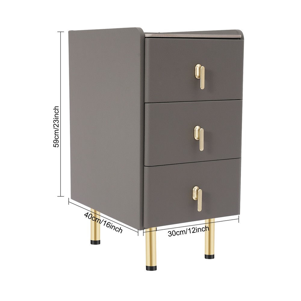 Narrow Bedside Cabinet with Solid Wood Drawers and Modern Design