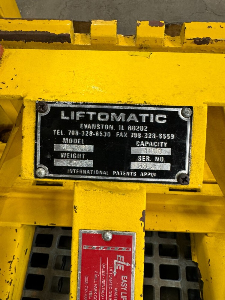 Liftomatic Fork Mounted 2 Drum Picker/Handler 4,000 Lbs Capacity