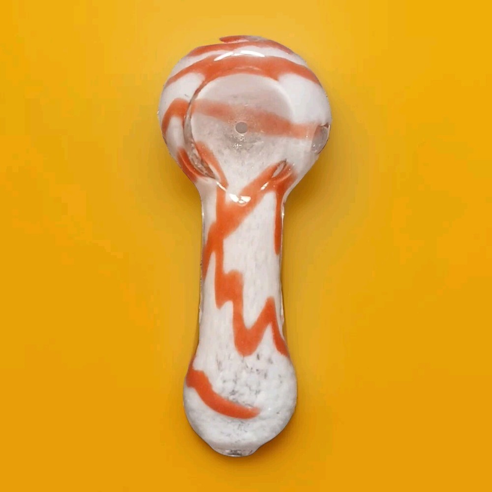 3" Tobacco Hand Pipe with Red & White Stripe Design
