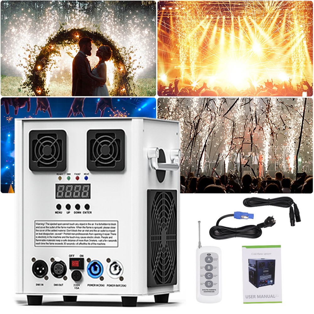 700W Cold Spark Machine DMX Firework Machine Stage Effect Wedding Party Remote