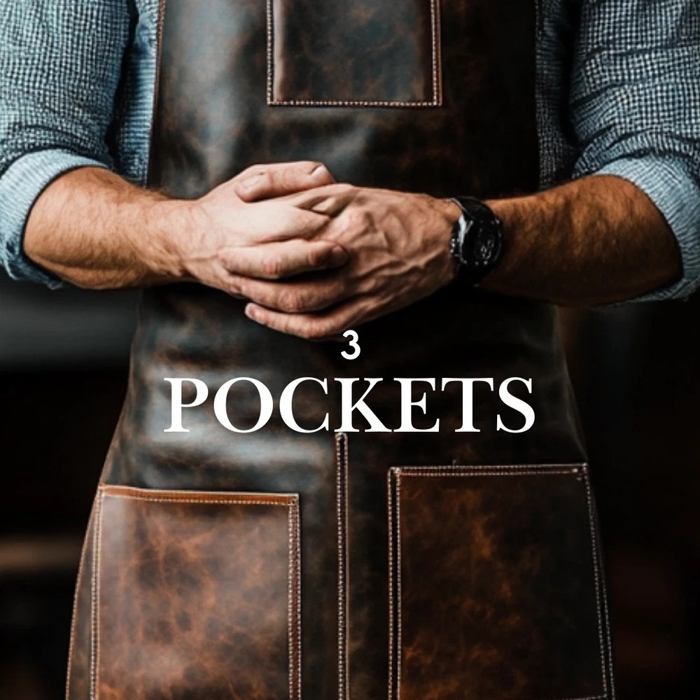 Genuine Leather Apron for Cooking and Grilling