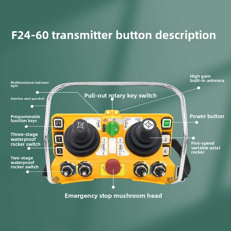 1PCS Yuding F24-60 remote control 2 transmitter and 1 receiver 36V V segment