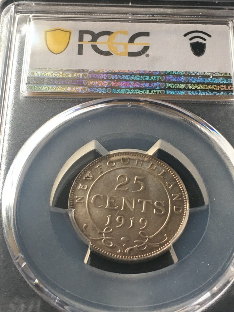 1919C Newfoundland, ¢25 Cent, PCGS Graded, **MS-63** #9490