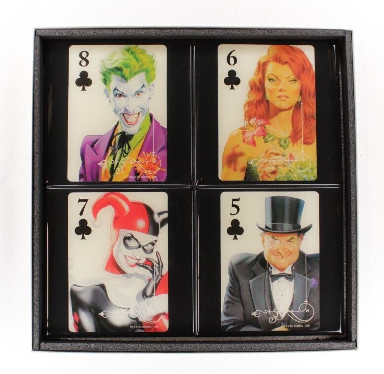 DC Comics Arkham Collector Card Drink Coaster Set 4 Coasters - Handmade