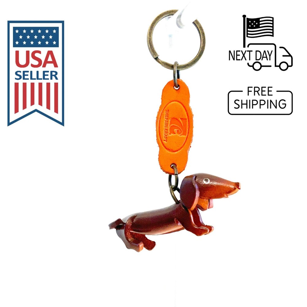 Dachshund Handmade Leather Keyring