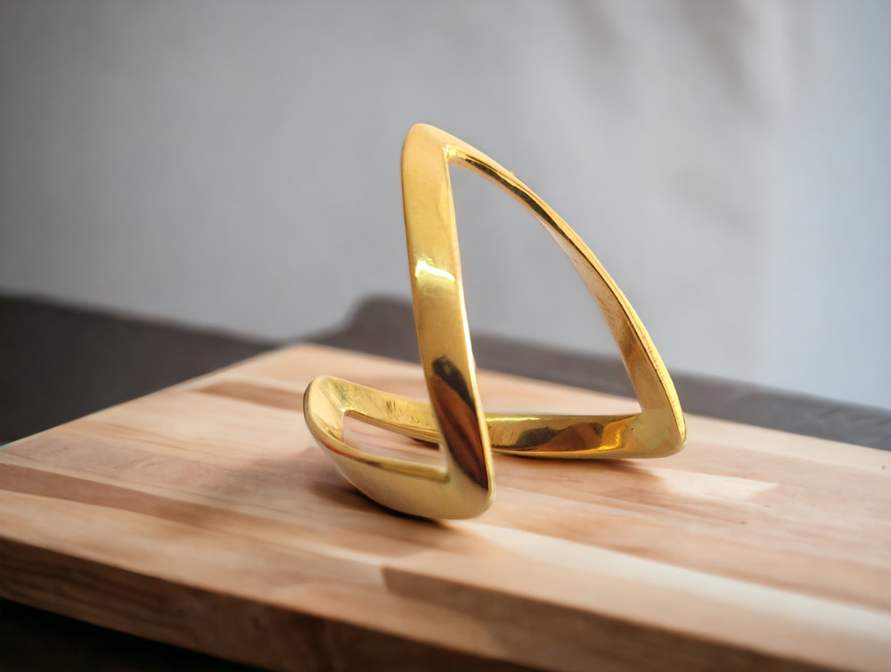 14k Solid Gold Chevron Ring - V Shaped Ring - Yellow Gold Chevron Ring