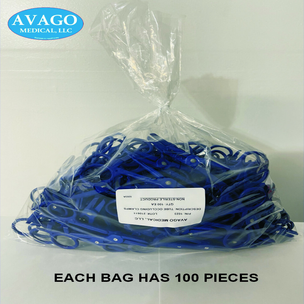 Tube Occluding Forceps, A-Clamps - (Blue), 500 pcs/Bulk