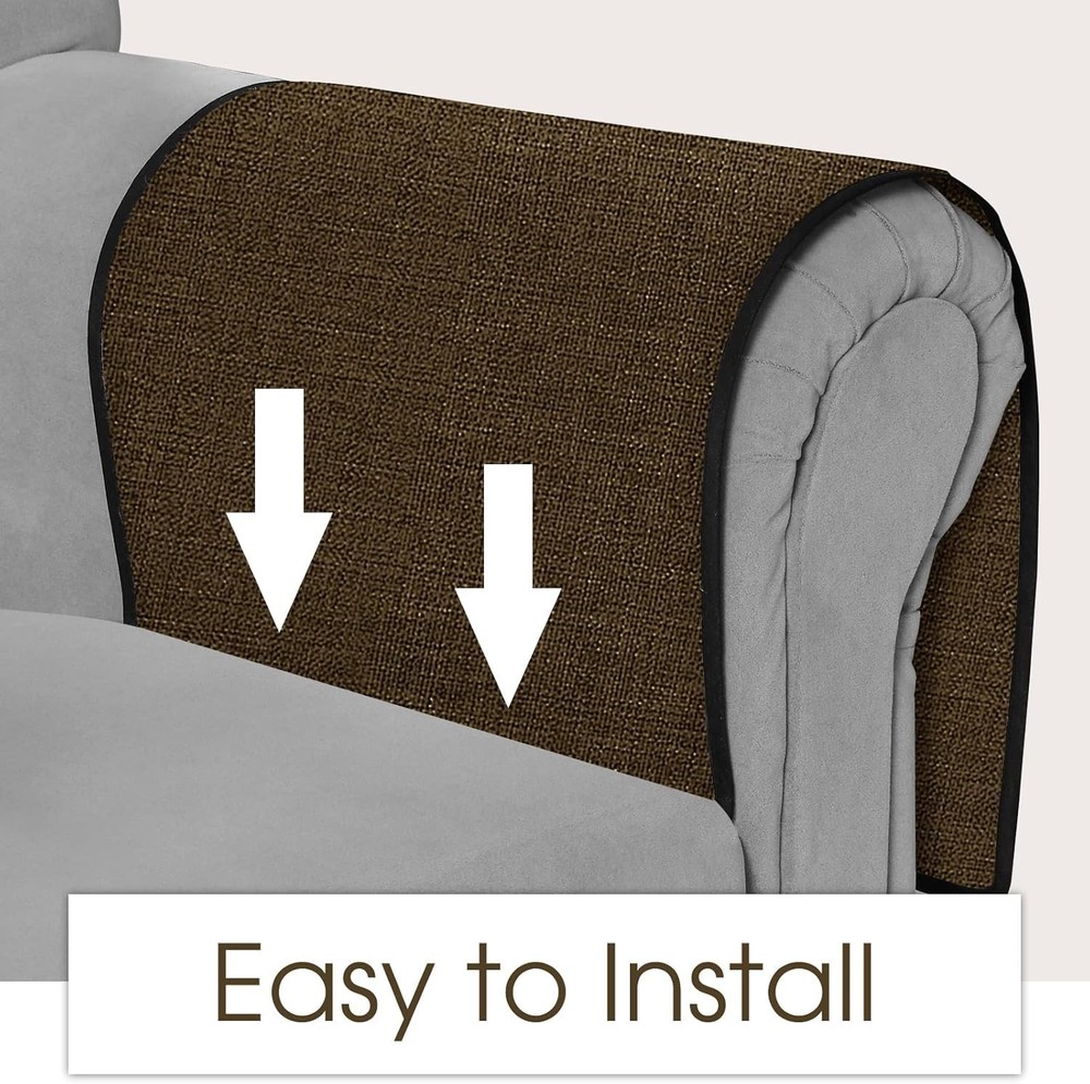 Adjustable Linen Armchair Caddy in Chocolate: Functional Sofa Storage Solution