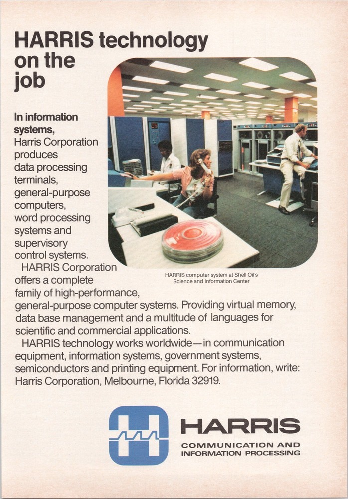 Harris Corporation Computer Data Processing Office Systems Print Ad 1980