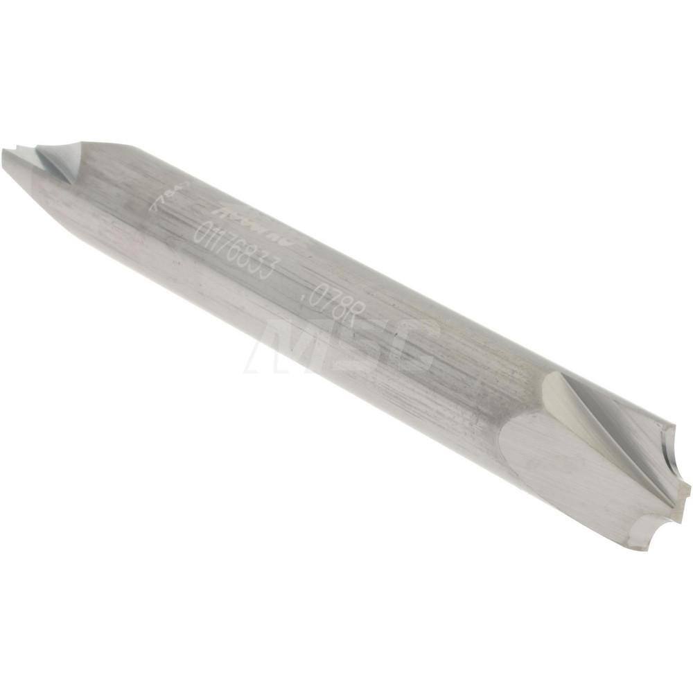 Accupro 0.078" Radius, 1/4" Diam, 2 Flute Solid Carbide Corner Rounding End M...