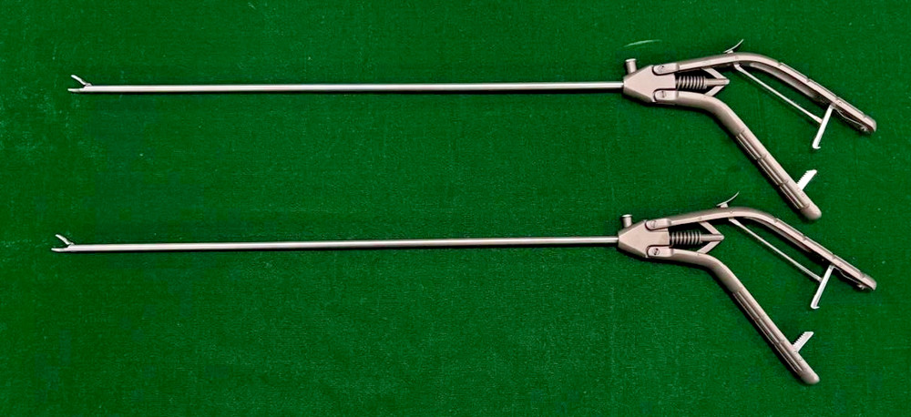 2pc Laparoscopic Needle Holder Curved Jaw Right Hand 5mm Reusable Instruments