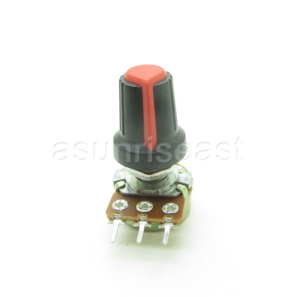10 X 1K Ohm Linear Taper Potentiometer B1K Panel Pot + Red Black Knob Cap