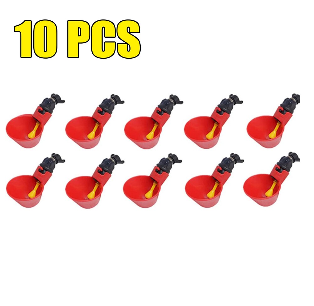 20Pcs Poultry Water Drinking Cups Chicken Hen Plastic Automatic Drinker Feeder
