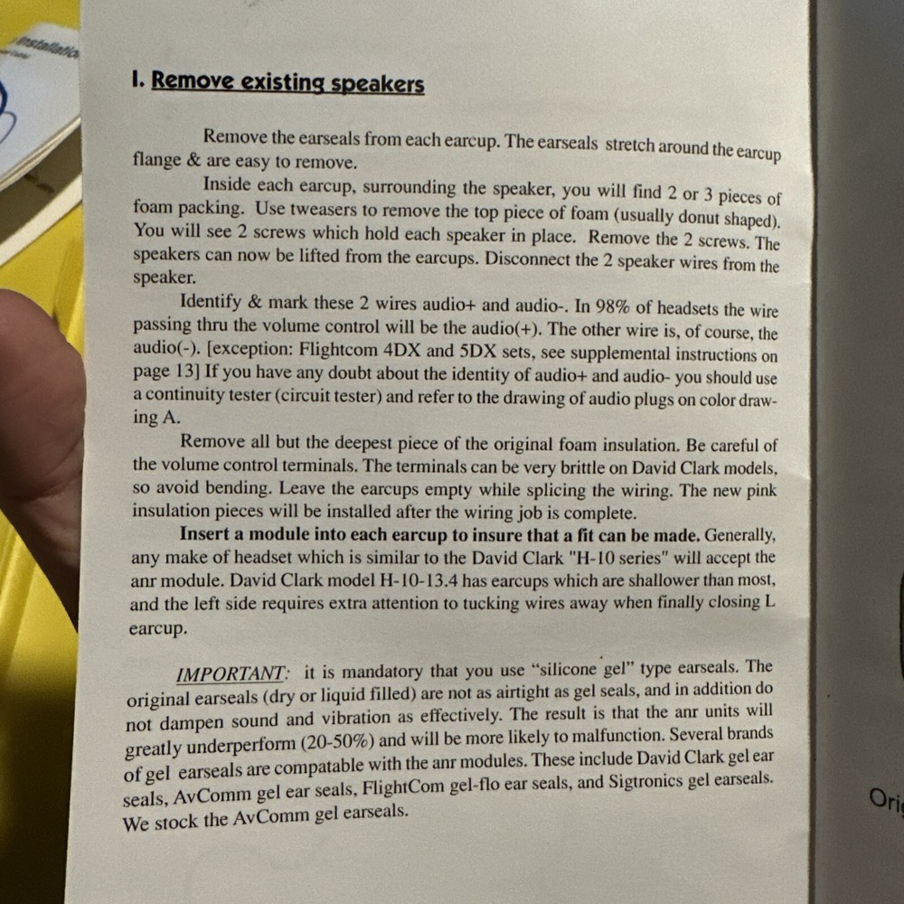 David clark Amp Cable