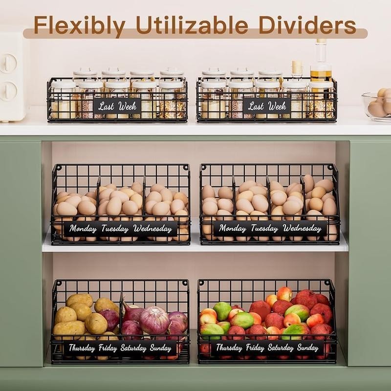 3 Tier Stackable Egg Organizer W/ Dividers Labels Fresh Egg Storage Countertop