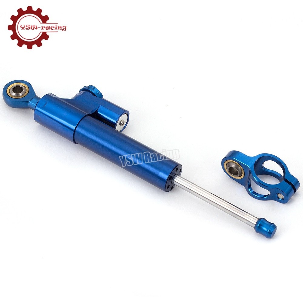 Motorcycle Dirt Universal CNC Adjustable Steering Damper Stabilizer Safety Blue