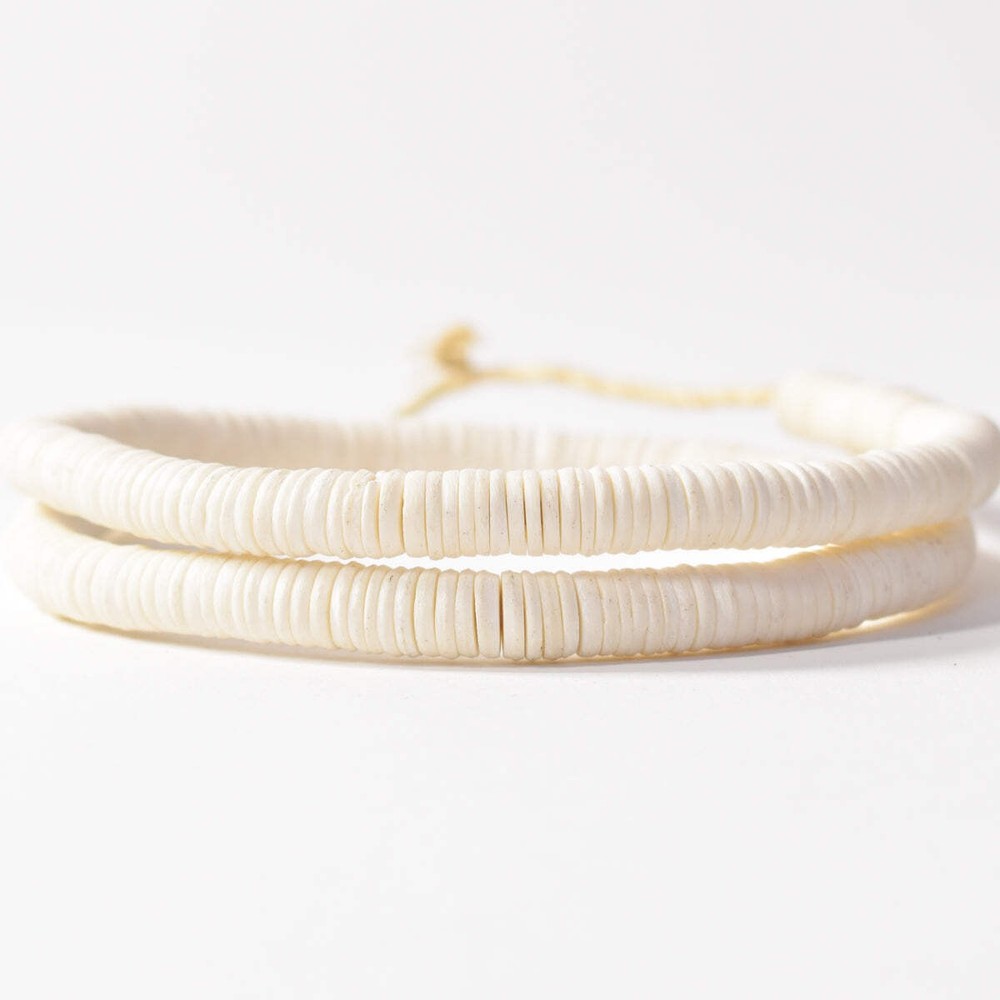 Thin Bone Heishi White Trade Beads Kenya