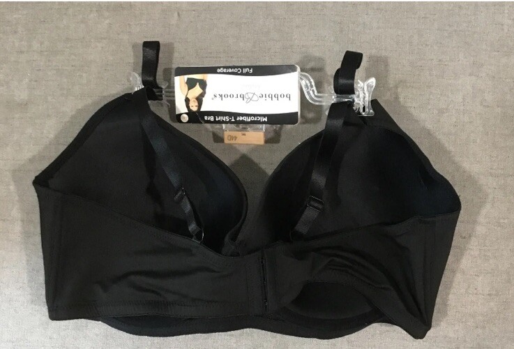 Bobbie Brooks Microfiber T-Shirt Full Coverage Bra 44D Black NWT