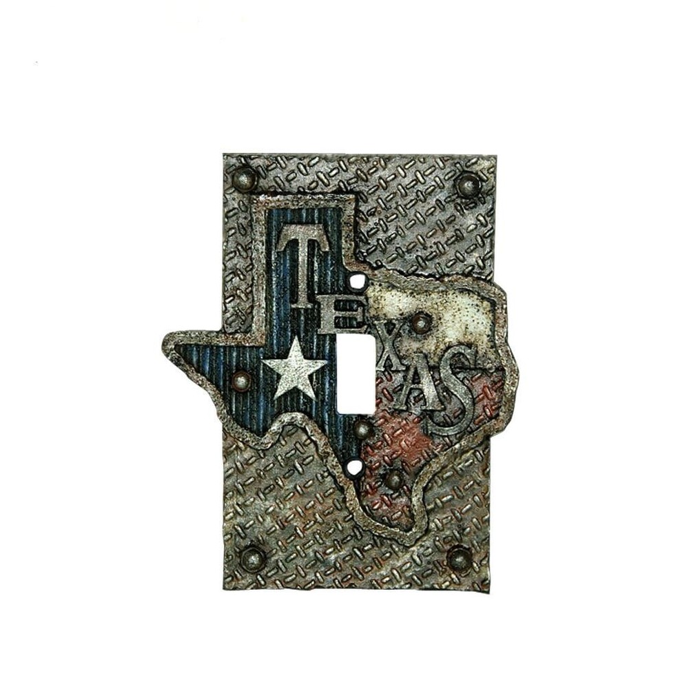 Texas Western Lonestar Single Light Switch Plate Cover Rustic Map Design