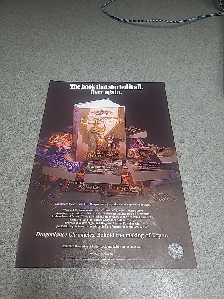 Dragonlance Annotated Chronicles Krynn Print Ad 1999 7x10 Great To Frame