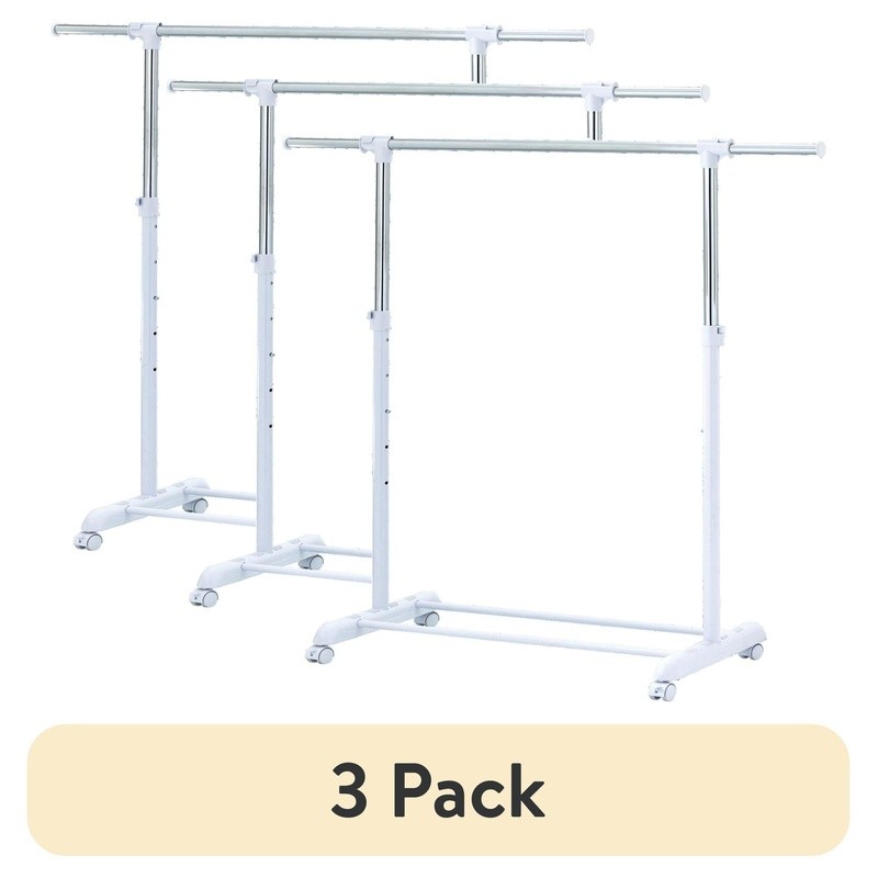 Adjustable Rolling Garment Rack Clothes Organizer Space Saver Tool-Free Assembly