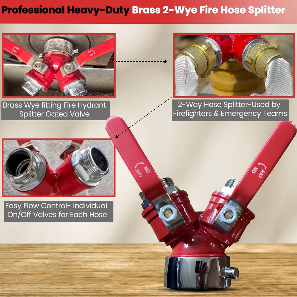 Fire Hose 2-Pack 75’ X 1.5” Fire Safe Home Wildfire Defense Bundle® Valve,nozzle