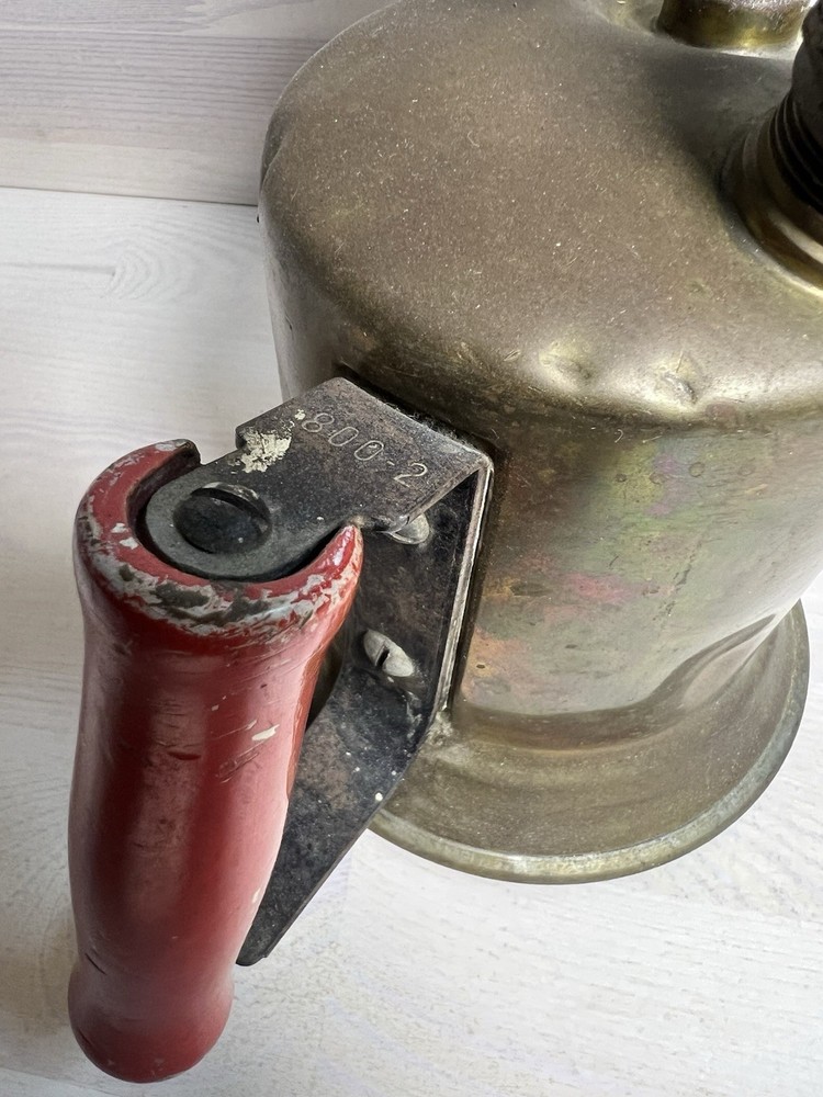Vintage Brass Blowtorch Red Handles
