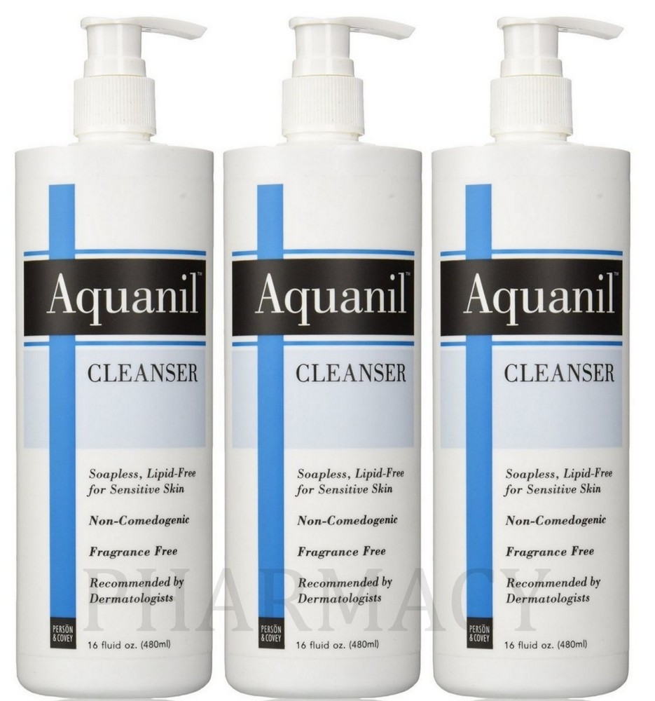 Aquanil Cleanser Pump 16 oz ( 3 Bottles ) /