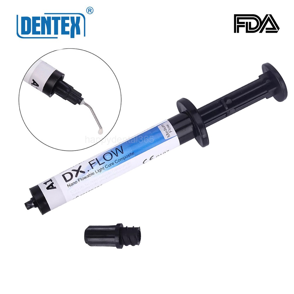 Dentex Dental Flowable Light Cure Composite Resin Medium/Low Flow A1 3g/pcs