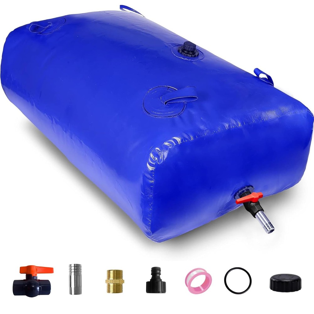 30gal Foldable Water Bladder Tank, Portable Emergency Storage, Fire & Drought