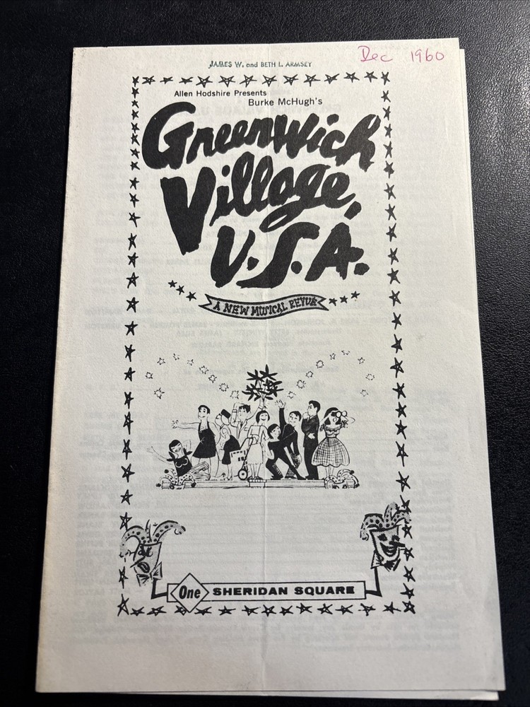 1960 Off-Broadway "GREENWICH VILLAGE U.S.A." Musical Program