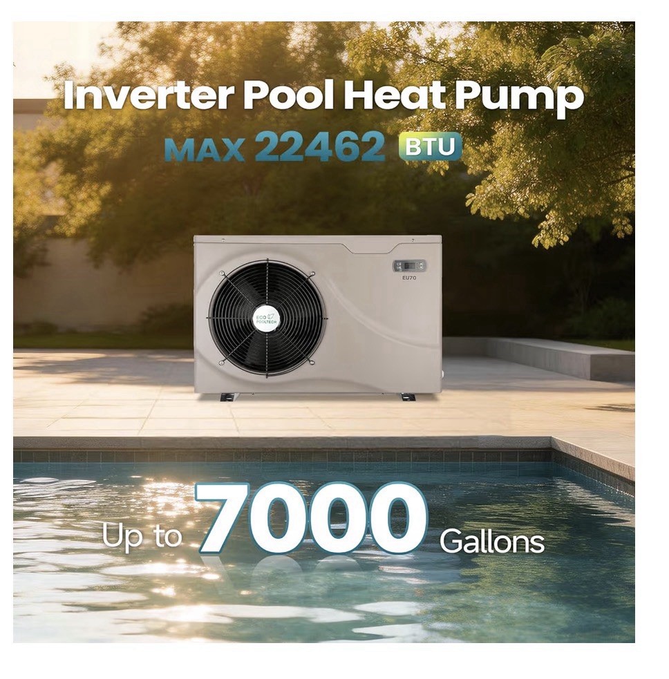 ECO POOLTECH EU70 Heat Pump 17000-20000 BTU IPX4 for Swimming Pools
